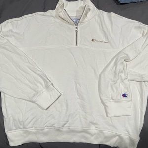 🌟 WHITE CHAMPION QUARTER ZIP CREW